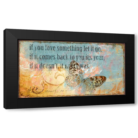 Let it Go Black Modern Wood Framed Art Print with Double Matting by PI Studio