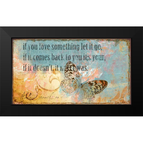 Let it Go Black Modern Wood Framed Art Print by PI Studio