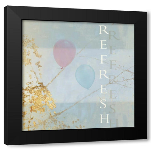 Refresh Balloons Black Modern Wood Framed Art Print with Double Matting by PI Studio