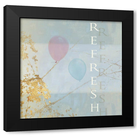 Refresh Balloons Black Modern Wood Framed Art Print by PI Studio