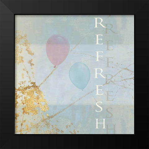 Refresh Balloons Black Modern Wood Framed Art Print by PI Studio