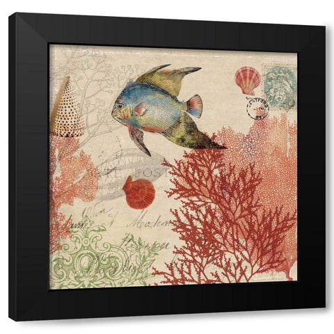 Under the Sea I Black Modern Wood Framed Art Print with Double Matting by PI Studio