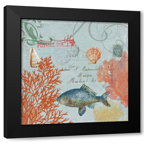 Under the Sea II Black Modern Wood Framed Art Print with Double Matting by PI Studio