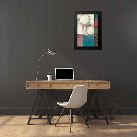 Blue in Motion Black Modern Wood Framed Art Print by PI Studio