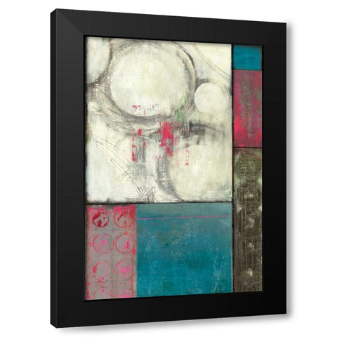 Blue in Motion Black Modern Wood Framed Art Print with Double Matting by PI Studio