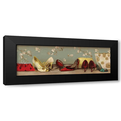 Shoe Lineup Black Modern Wood Framed Art Print with Double Matting by PI Studio