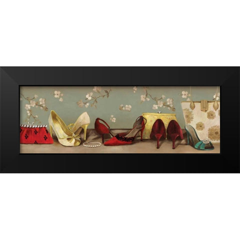 Shoe Lineup Black Modern Wood Framed Art Print by PI Studio