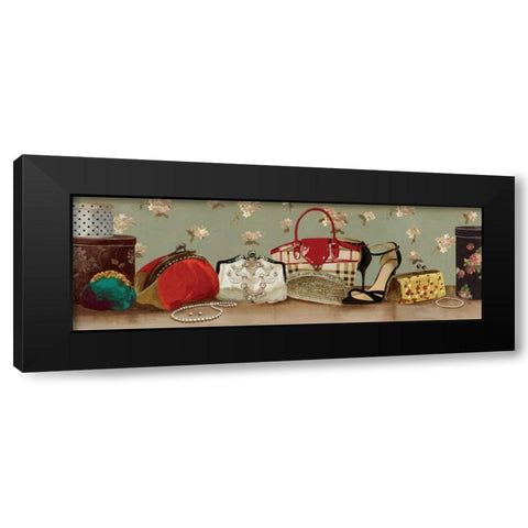 Purse Lineup Black Modern Wood Framed Art Print with Double Matting by PI Studio