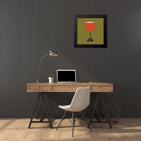 MCM Lamp I Black Modern Wood Framed Art Print by PI Studio