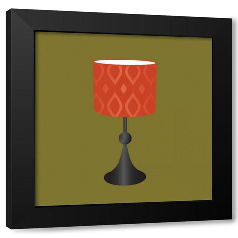 MCM Lamp I Black Modern Wood Framed Art Print with Double Matting by PI Studio