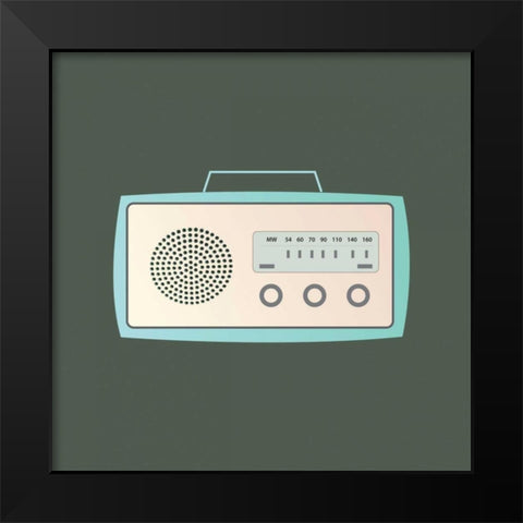 MCM Radio I Black Modern Wood Framed Art Print by PI Studio