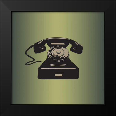 MCM Telephone Black Modern Wood Framed Art Print by PI Studio