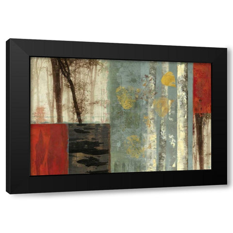 Birch Patchwork  Black Modern Wood Framed Art Print with Double Matting by PI Studio