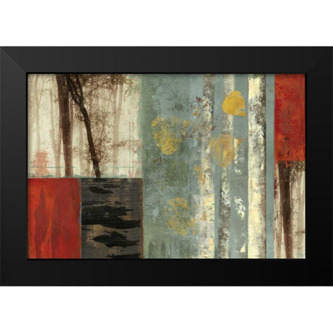 Birch Patchwork  Black Modern Wood Framed Art Print by PI Studio