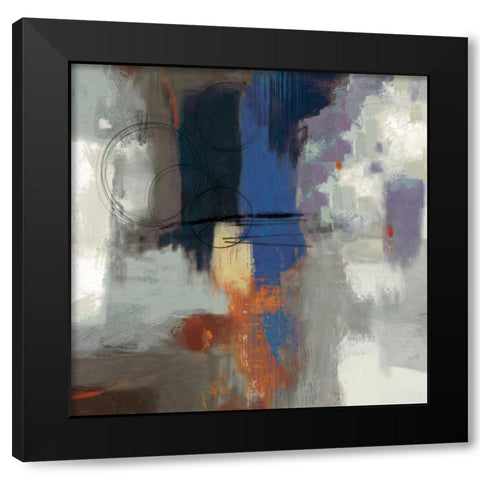 Indigo Touch Black Modern Wood Framed Art Print with Double Matting by PI Studio