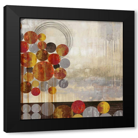Sphere Scape Black Modern Wood Framed Art Print with Double Matting by PI Studio