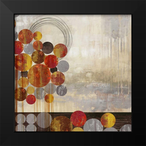 Sphere Scape Black Modern Wood Framed Art Print by PI Studio