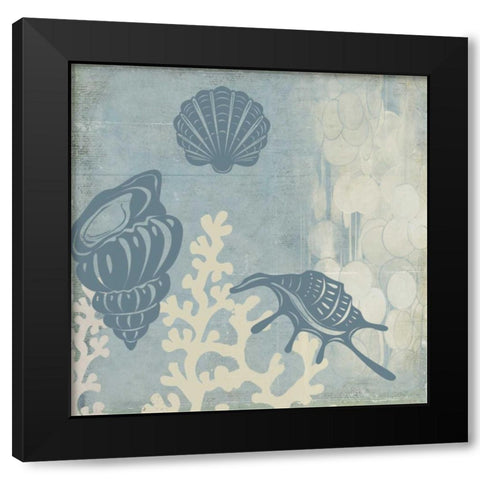 Ocean Life I Black Modern Wood Framed Art Print with Double Matting by PI Studio