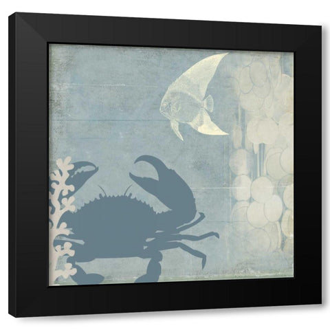 Ocean Life II Black Modern Wood Framed Art Print with Double Matting by PI Studio