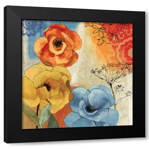 Tangerine Dreams I Black Modern Wood Framed Art Print with Double Matting by PI Studio