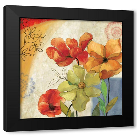 Tangerine Dreams II Black Modern Wood Framed Art Print with Double Matting by PI Studio