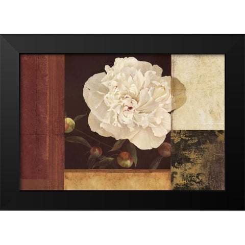 Bronzed Floral Black Modern Wood Framed Art Print by PI Studio