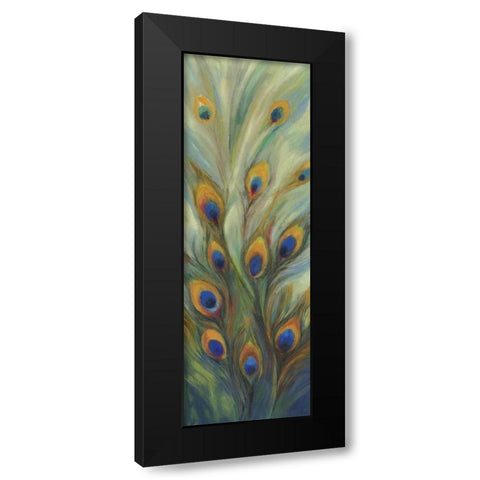 Peacock Tale Black Modern Wood Framed Art Print with Double Matting by PI Studio