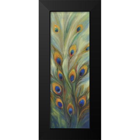 Peacock Tale Black Modern Wood Framed Art Print by PI Studio