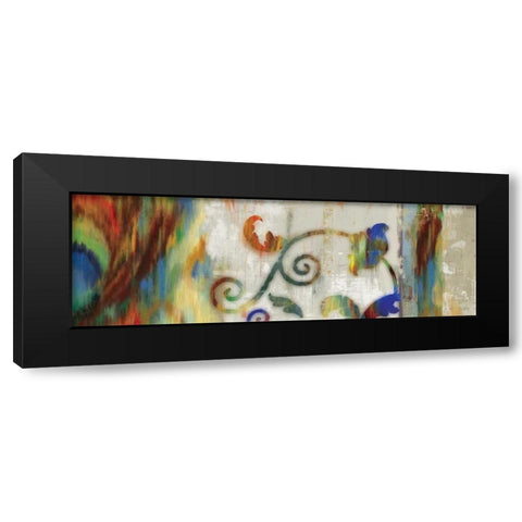 Peacock Trellis Black Modern Wood Framed Art Print with Double Matting by PI Studio