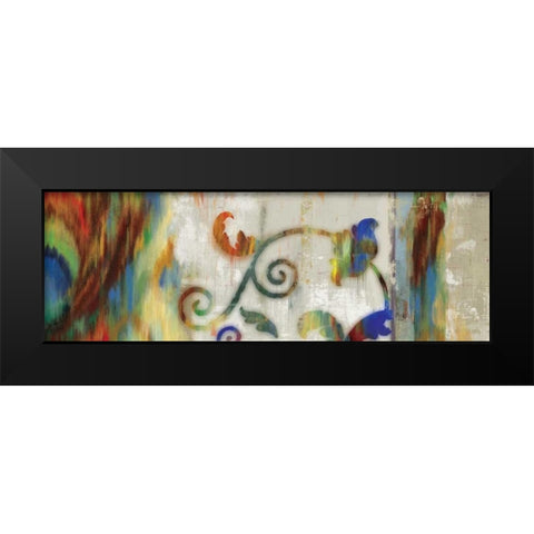 Peacock Trellis Black Modern Wood Framed Art Print by PI Studio