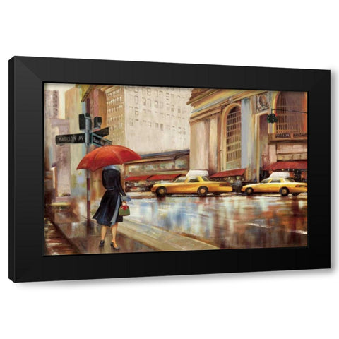 In the City Black Modern Wood Framed Art Print by PI Studio