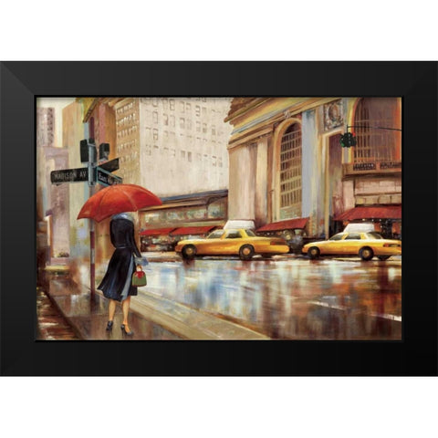 In the City Black Modern Wood Framed Art Print by PI Studio