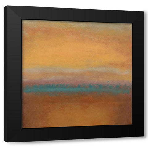 Tangerine Sweep Black Modern Wood Framed Art Print with Double Matting by PI Studio