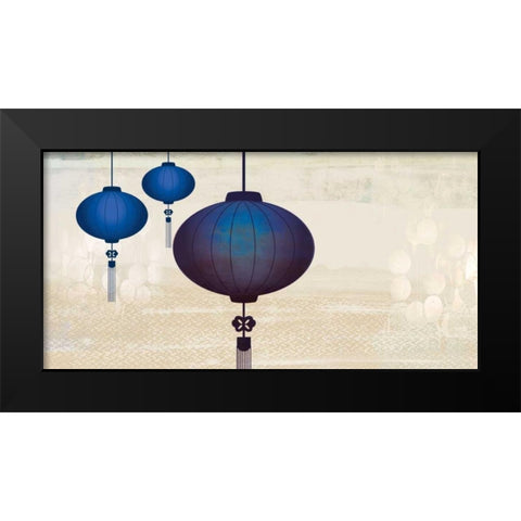 Midnight Lanterns I Black Modern Wood Framed Art Print by PI Studio