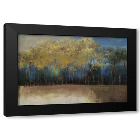 Night Comes Black Modern Wood Framed Art Print by PI Studio