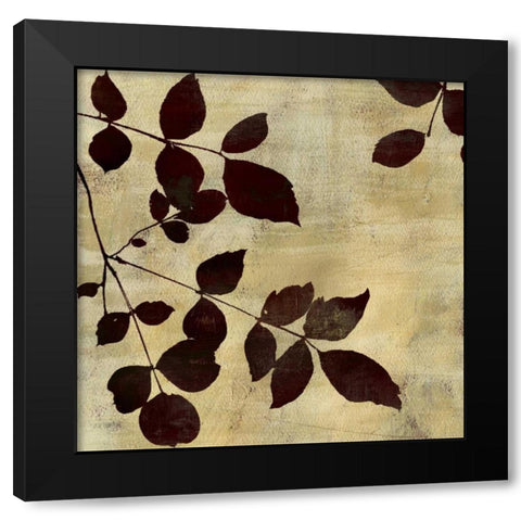 Leaf Study Black Modern Wood Framed Art Print with Double Matting by PI Studio