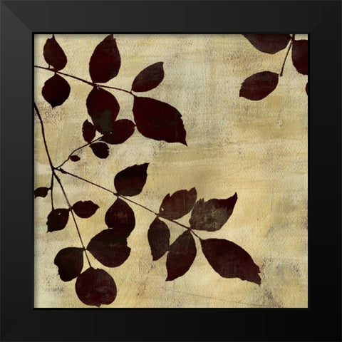 Leaf Study Black Modern Wood Framed Art Print by PI Studio