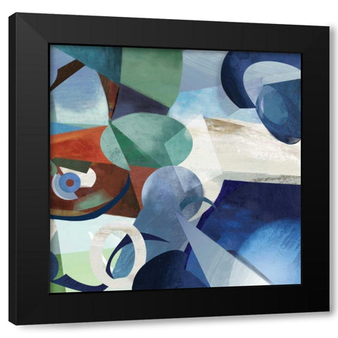 Prism II Black Modern Wood Framed Art Print with Double Matting by PI Studio