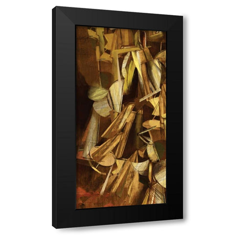 Dynamic I Black Modern Wood Framed Art Print with Double Matting by PI Studio