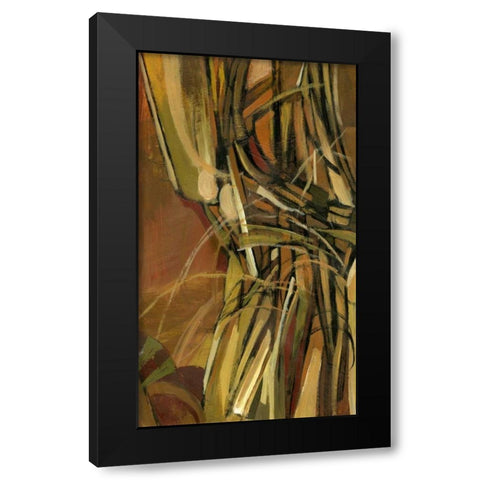 Dynamic II Black Modern Wood Framed Art Print with Double Matting by PI Studio