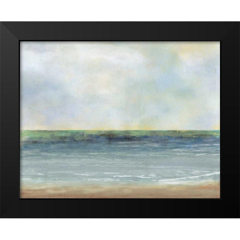 Ocean Breeze Black Modern Wood Framed Art Print by PI Studio