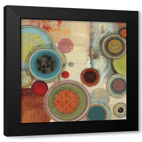 Spherical Sketch I Black Modern Wood Framed Art Print with Double Matting by PI Studio