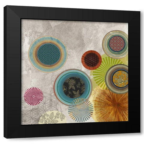 Spherical Sketch II Black Modern Wood Framed Art Print with Double Matting by PI Studio