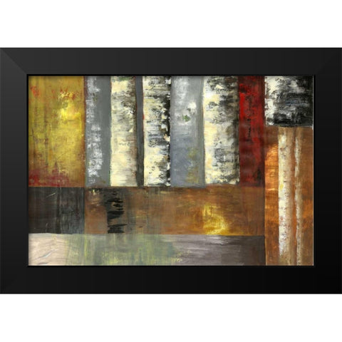 Abstracted Birches I Black Modern Wood Framed Art Print by PI Studio