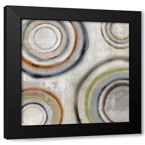 Nebulous Black Modern Wood Framed Art Print with Double Matting by PI Studio