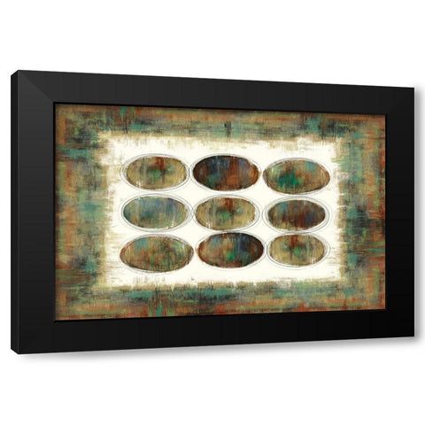 Tribal Pattern Black Modern Wood Framed Art Print with Double Matting by PI Studio