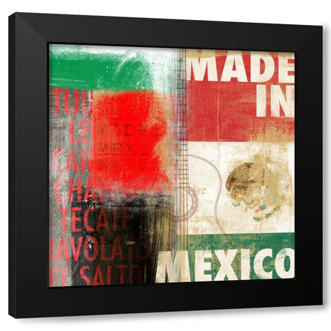 Mexico Black Modern Wood Framed Art Print by PI Studio