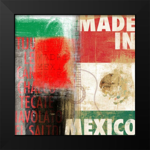 Mexico Black Modern Wood Framed Art Print by PI Studio