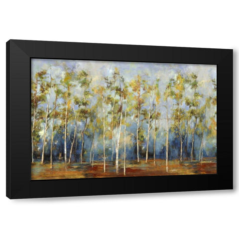 Indigo Forest Black Modern Wood Framed Art Print with Double Matting by PI Studio