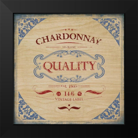 CHARDONNAY Black Modern Wood Framed Art Print by PI Studio